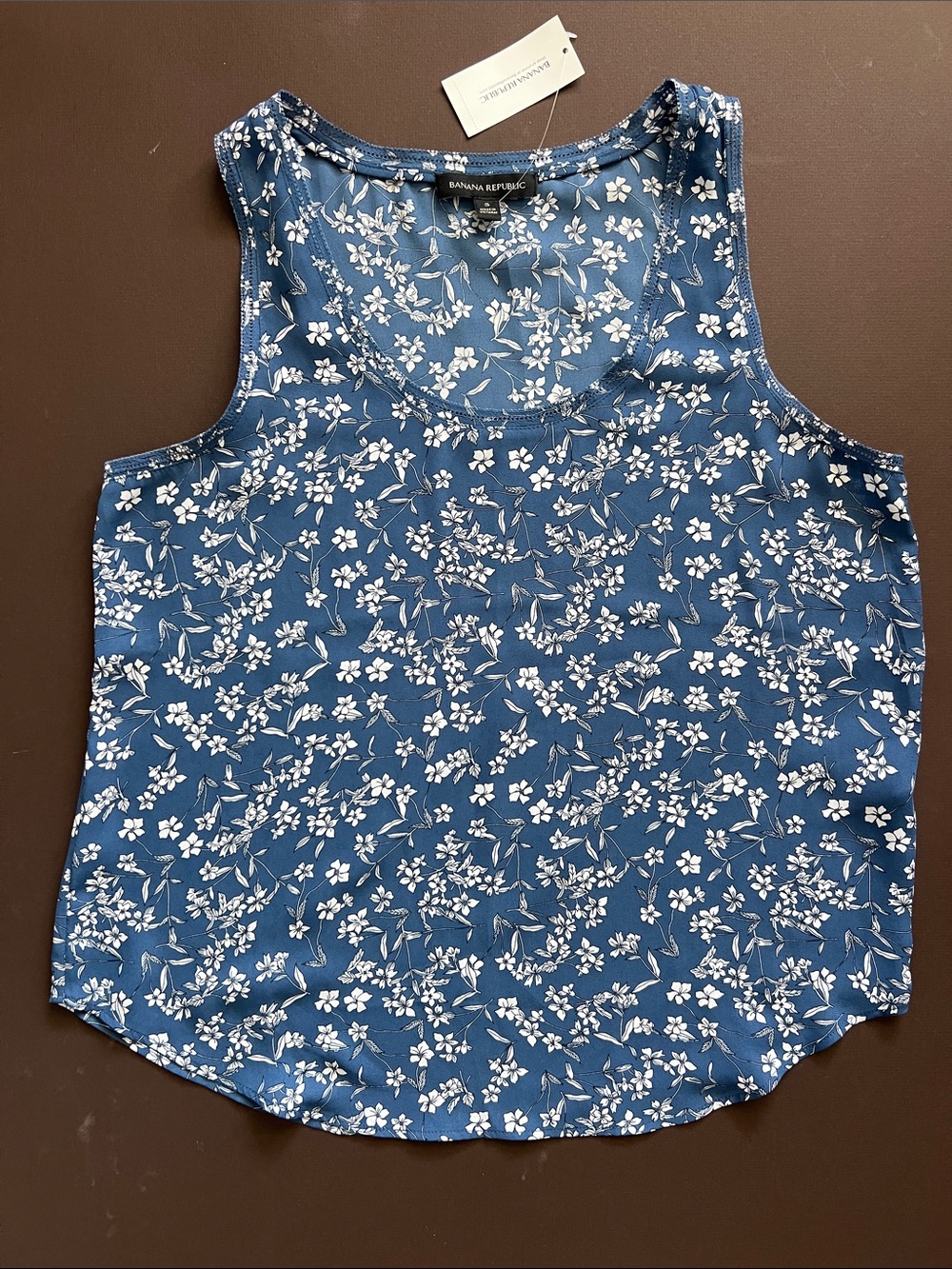 Banana Republic Blue Floral Sleeveless Camisole